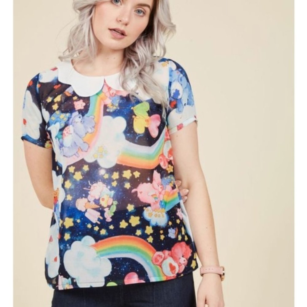 🚨SOLD🚨 Modcloth Care Bear Shirt by Iron Fist S - Picture 1 of 8